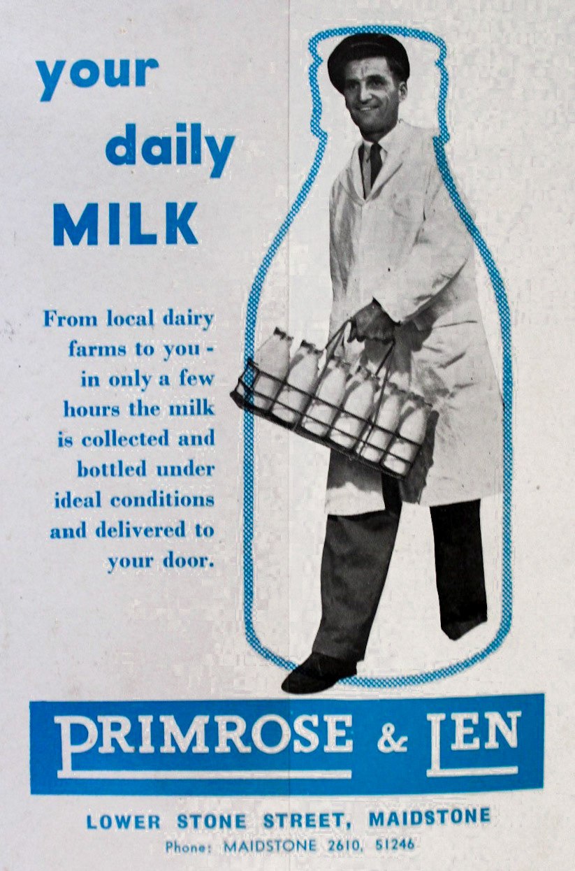 1960's? Primrose &amp; Len advertisement, before acquisition by Express in 1964. Chris Child comments "I think the person in the photo is Brian Beavis? Dad worked with him." (Courtesy Robert Churn)