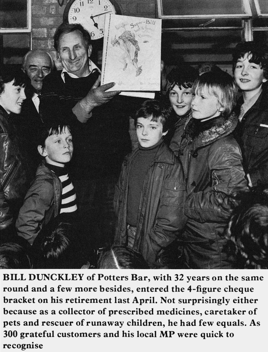 1978 Potters Bar milkman Bill Dunckley retires after 32 years. (Express News Summer)