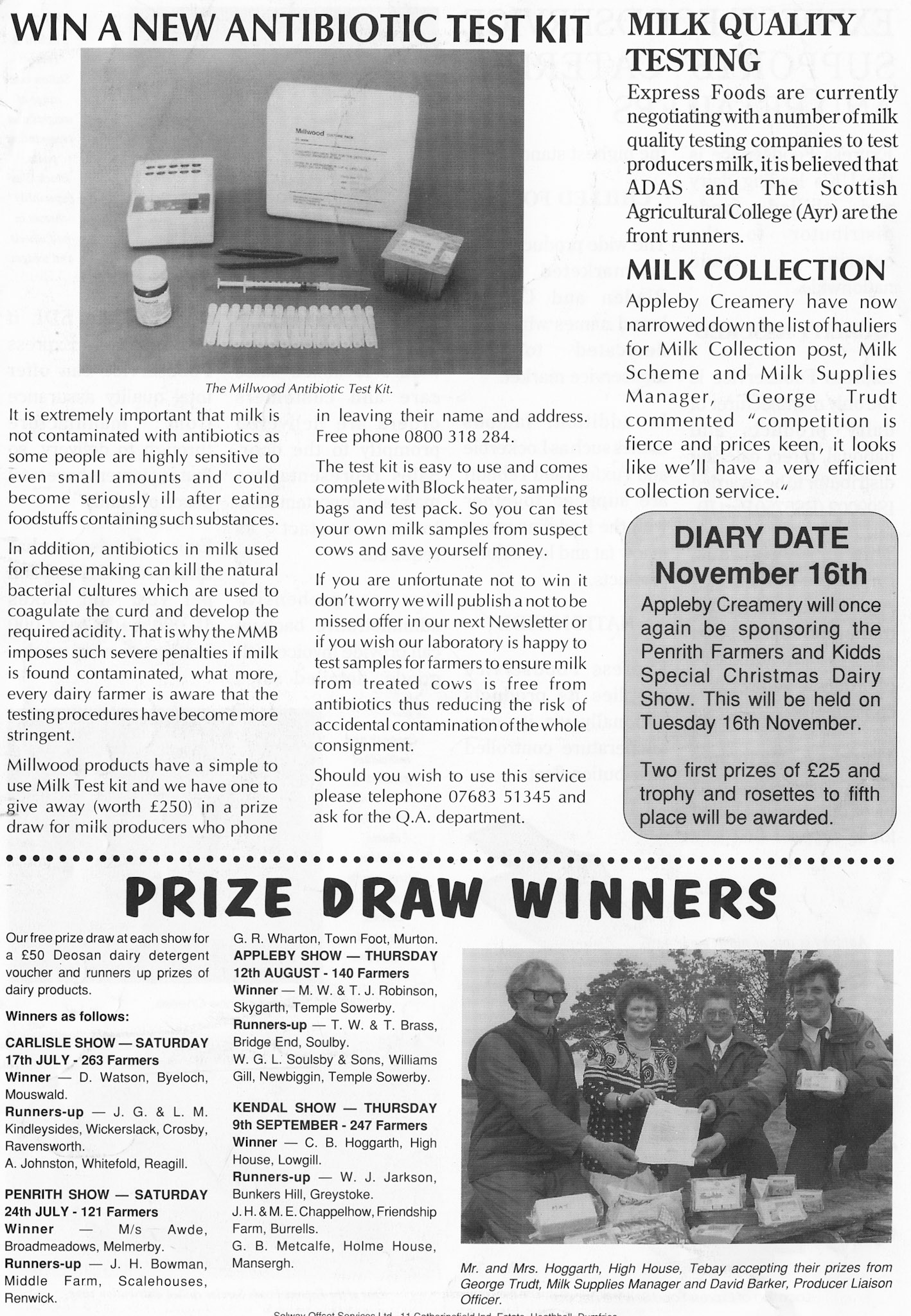 1993 Autumn Express Foods Milk Line Newsletter (Courtesy Alan Mandle)