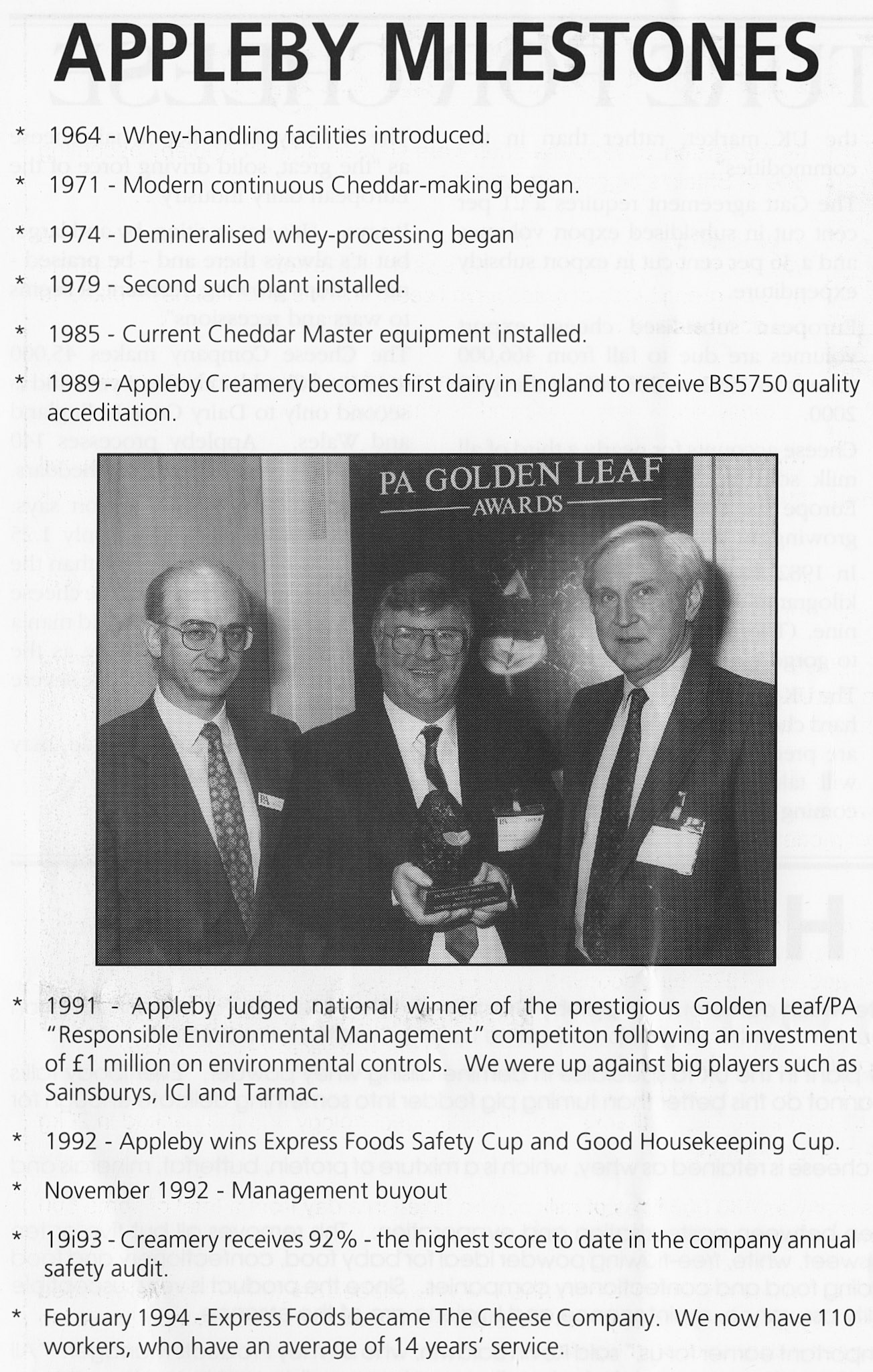 1994 April Express Foods Milk Line Newsletter (Courtesy Alan Mandle)