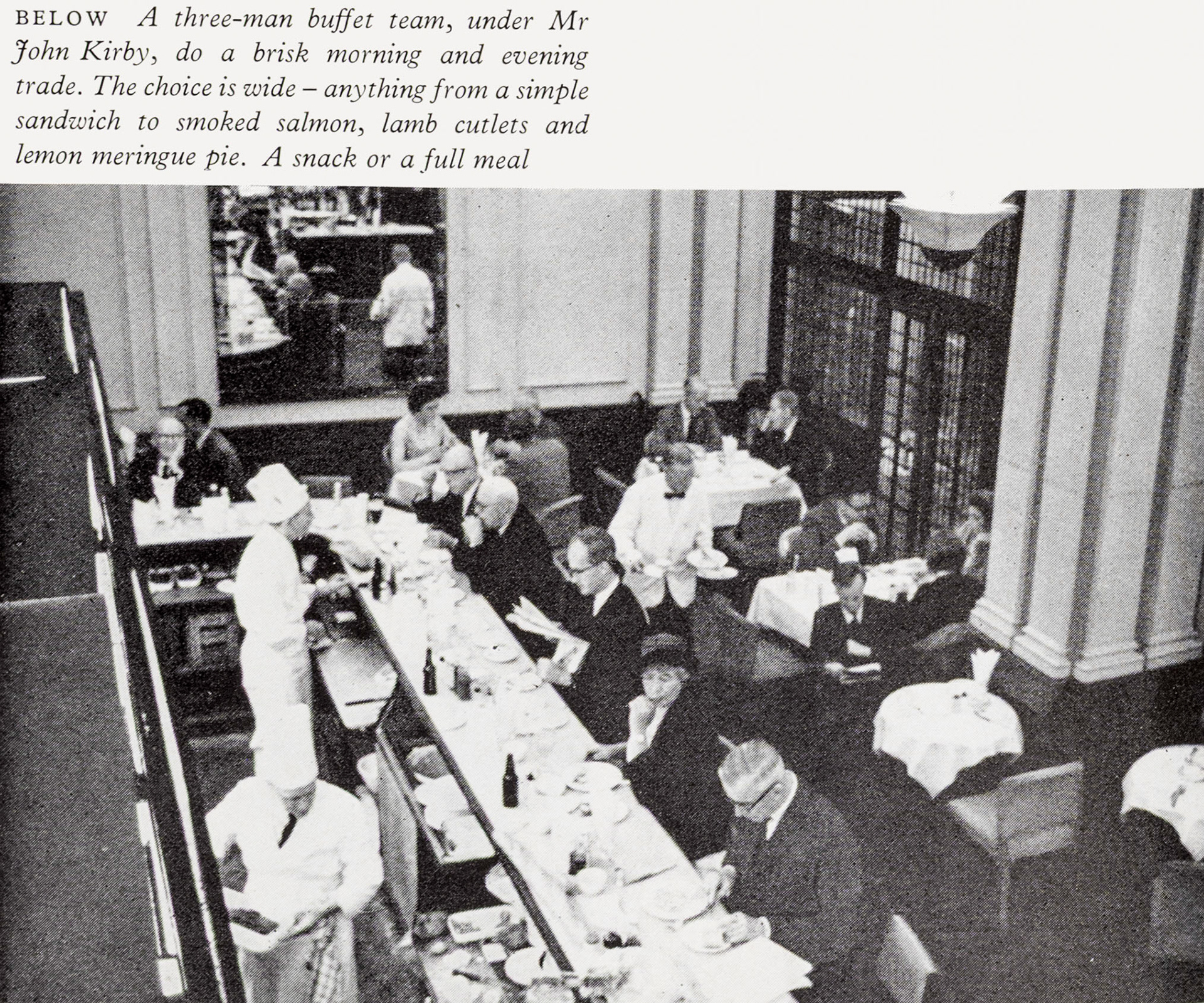 1962 Spiers &amp; Pond-Chiltern Restaurant three-man buffet team led by Mr John Kirby. (Express News Autumn)