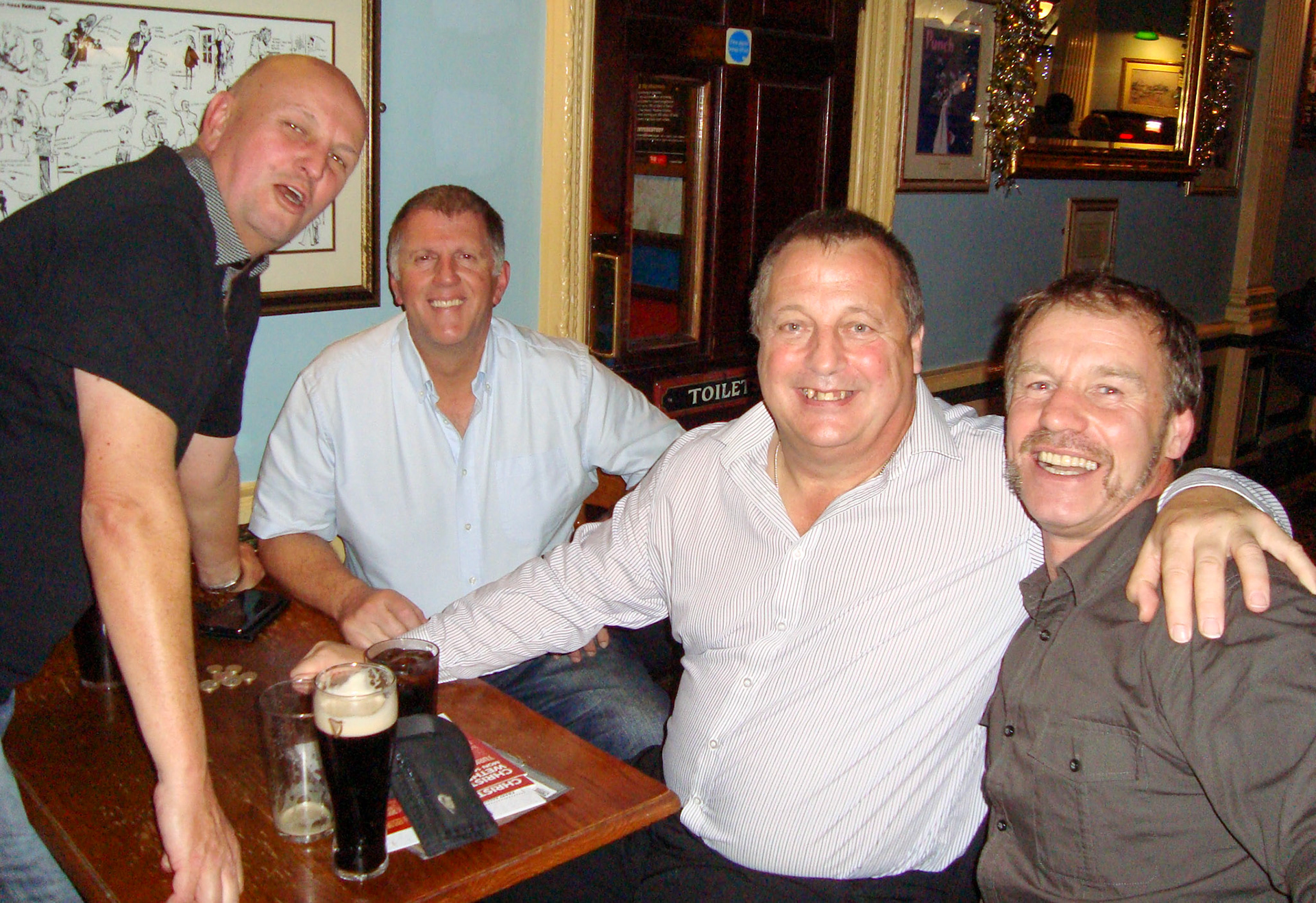 2016 Exeter Staff Reunion, The Imperial.  Derek Courteney, foreground in the white shirt. (Courtesy Phillip Budd)