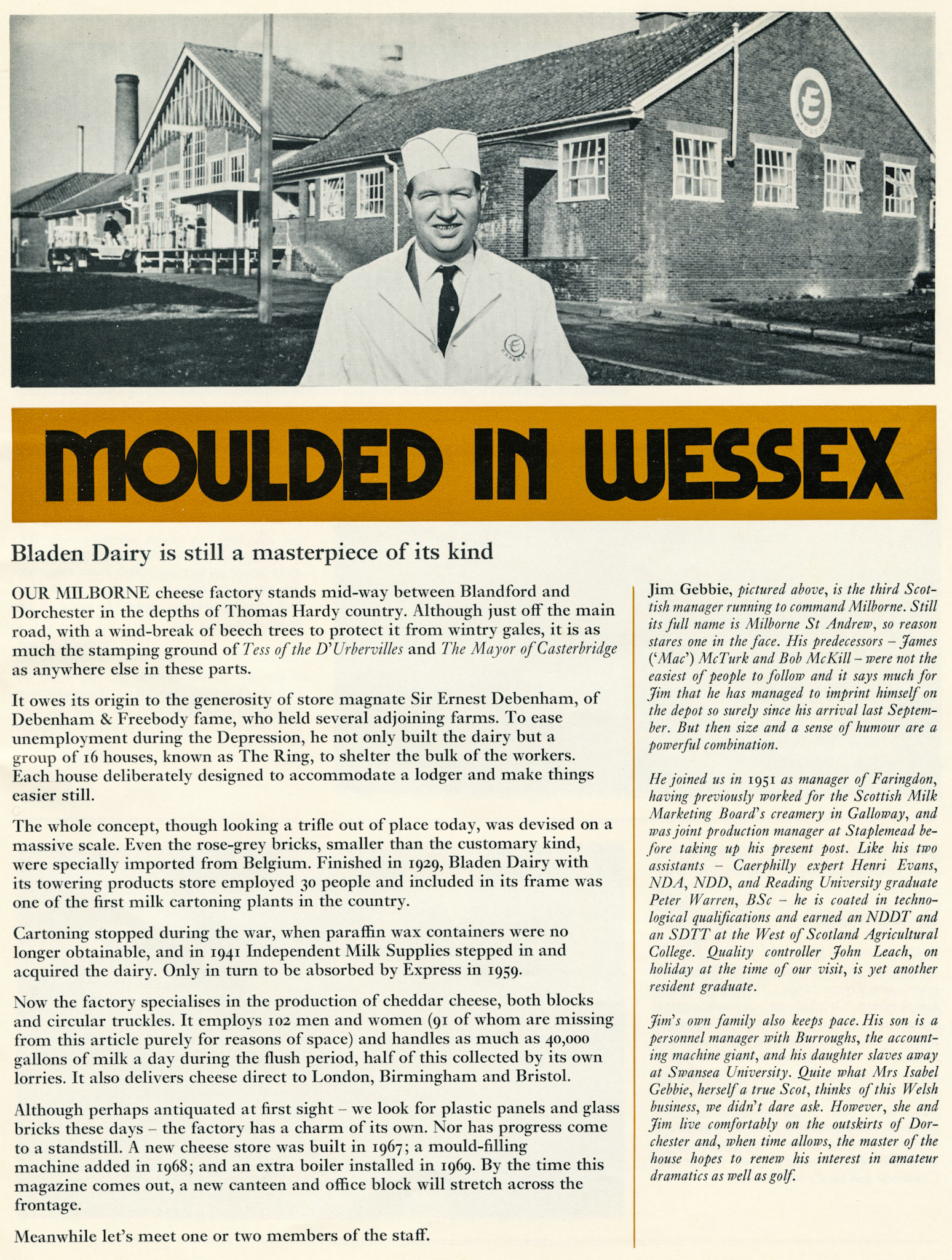 1971 Bladen Dairy/ Milborne St Andrew in cheesemaking times