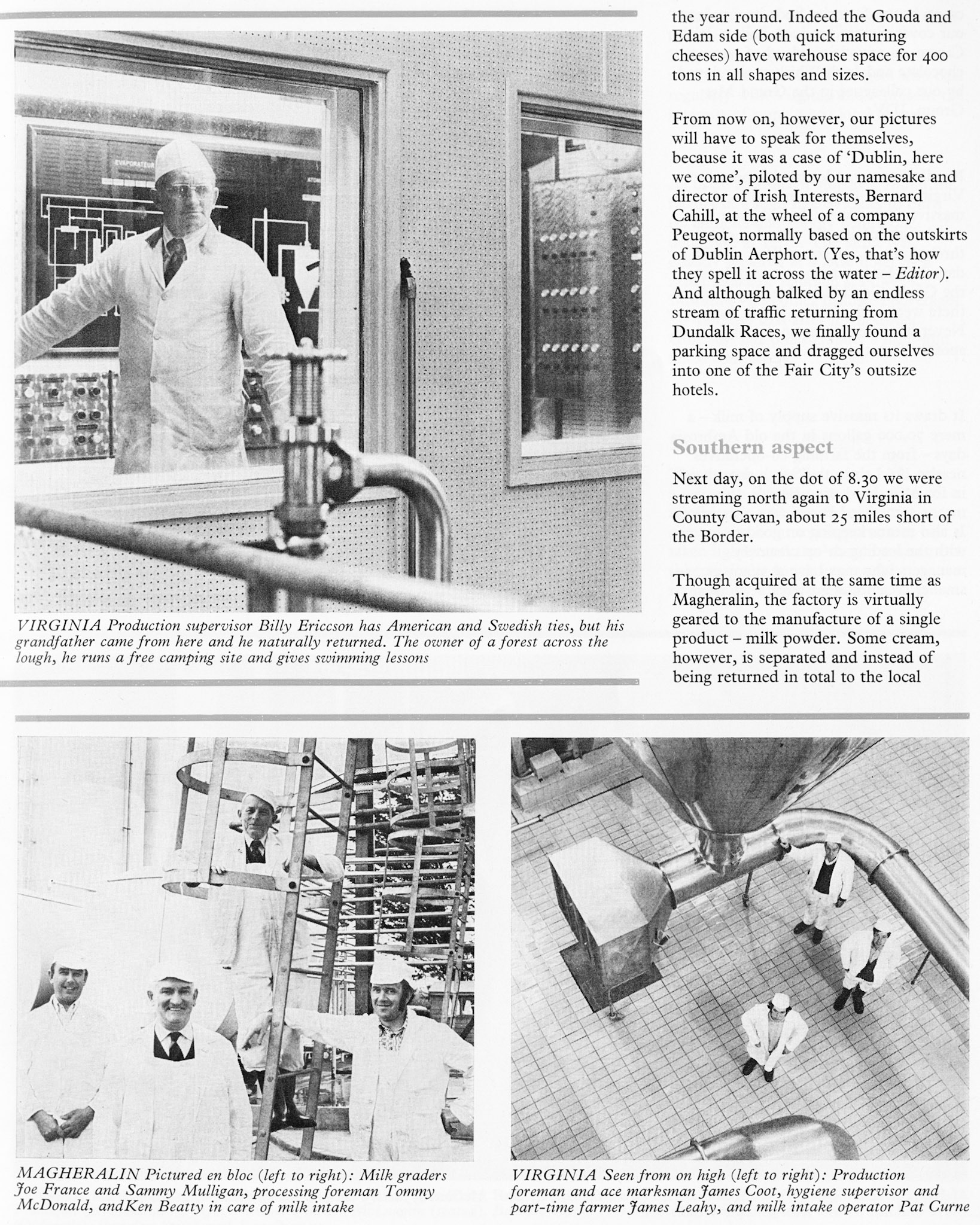 1976 Magheralin and Virginia Creameries compared in County Down (NI) and County Cavan (Ireland)