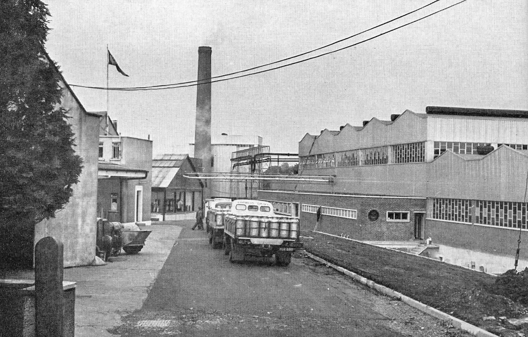 1960s Appleby Churn Thames Trader collection trucks. Andrew Middleton and Iain Dargue comment "Our uncle Maurice Dargue drove for Express Appleby on milk collection in the 50s and early 60s". Keith Johnson comments "I was MMB Field Officer and lived in Appleby from 1969 to 1974 during the conversion from churns to bulk. Great set of drivers." (Courtesy Iain Dargue)