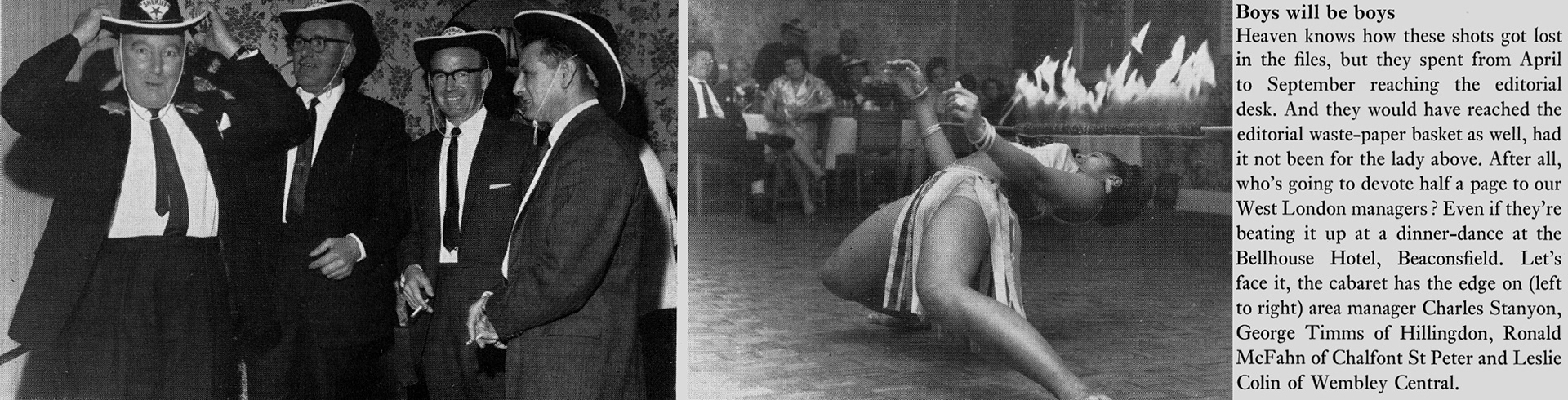 1968 Area Manager Charles Stanyon, George Timms from Hillingdon, Ronald McFahn from Chalfont St Peter and Leslie Colin of Wembley Central. (Express News Christmas)