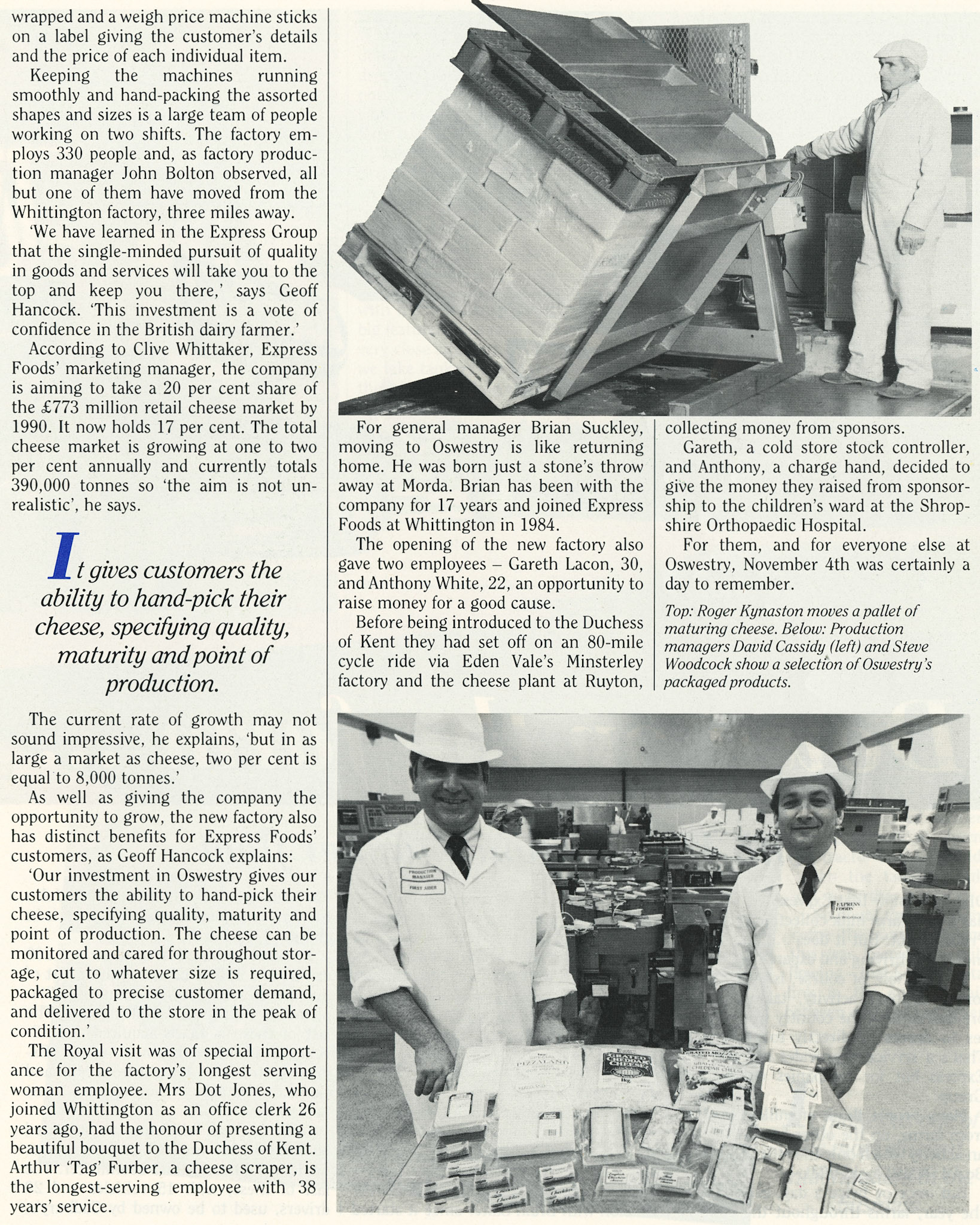 1988 Duchess of Kent opens Oswestry factory