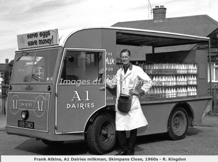 1960's A1 Dairies, Frank Atkins, Skimpans Close (Courtesy North Mymms Collection)