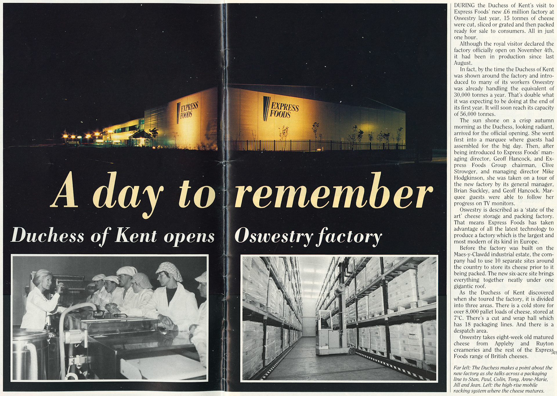 1988 Duchess of Kent opens Oswestry factory