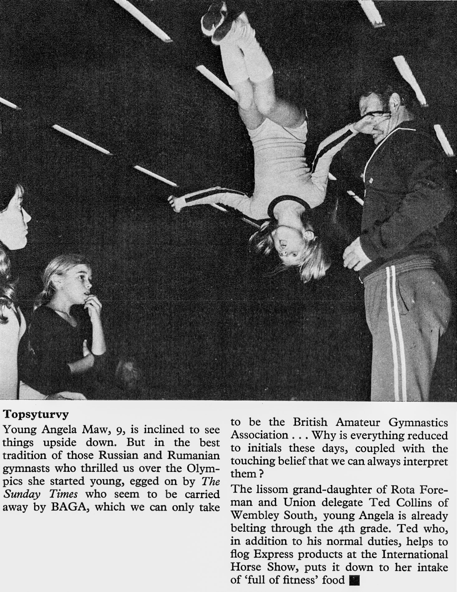 1976 Angela Maw, 9 year old grand-daughter of Wembley South's Ted Collins. (Express News Autumn)