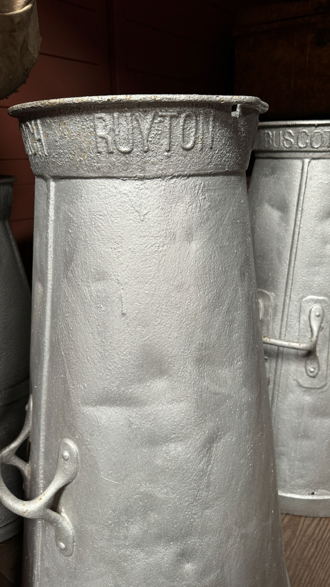1930's 17 Gallon Churns, at the Didcot Rail Centre, 2024