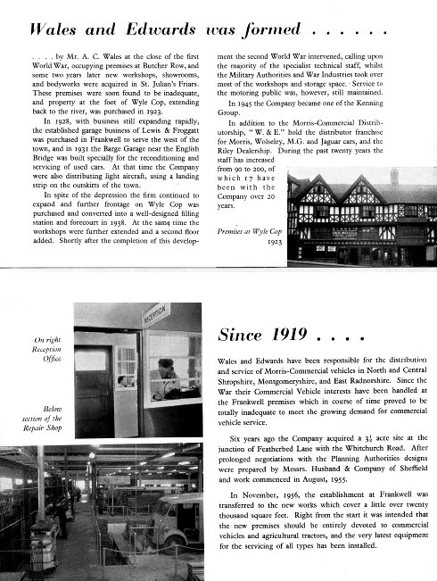 1957 Wales &amp; Edwards Souvenir Brochure, produced to mark the opening of the new Harlescott works in April. (Courtesy milkfloats.org.uk)