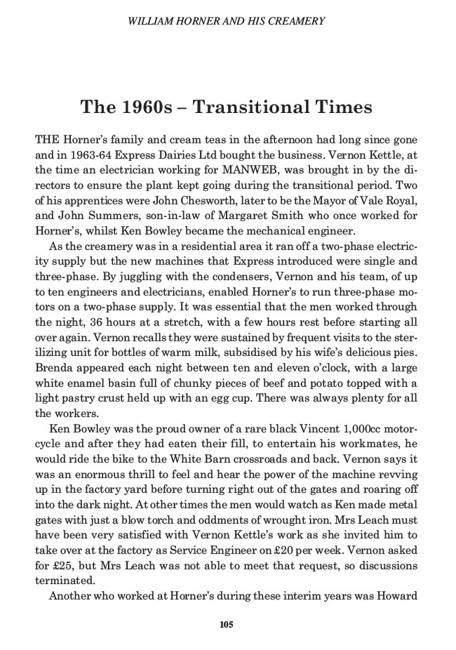 William Horner and his Creamery, Jill King