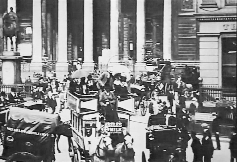 1850s London was very crowded, and milk came from crowded, unhygienic byres in the city; George was determined to bring in fresh milk from the countryside.(Express 125 Years video still)