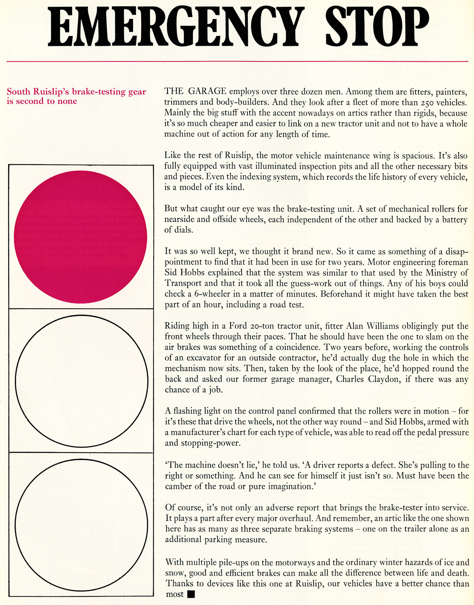 1971 South Ruislip HGV Brake Testing equipment
