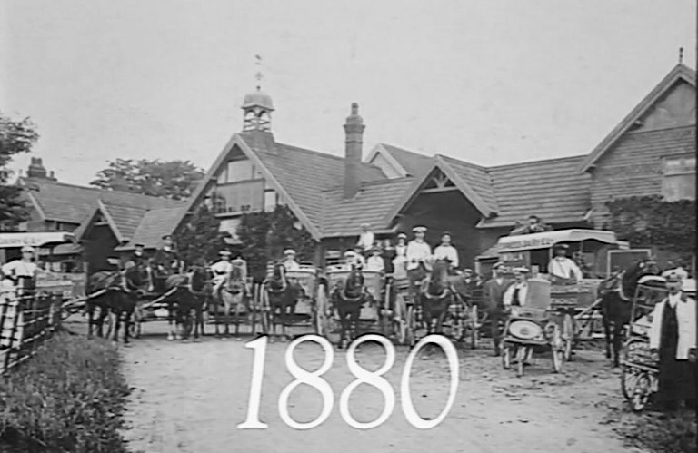 1880 George Barham purchased College Farm in Finchley. (Express 125 Years video still)