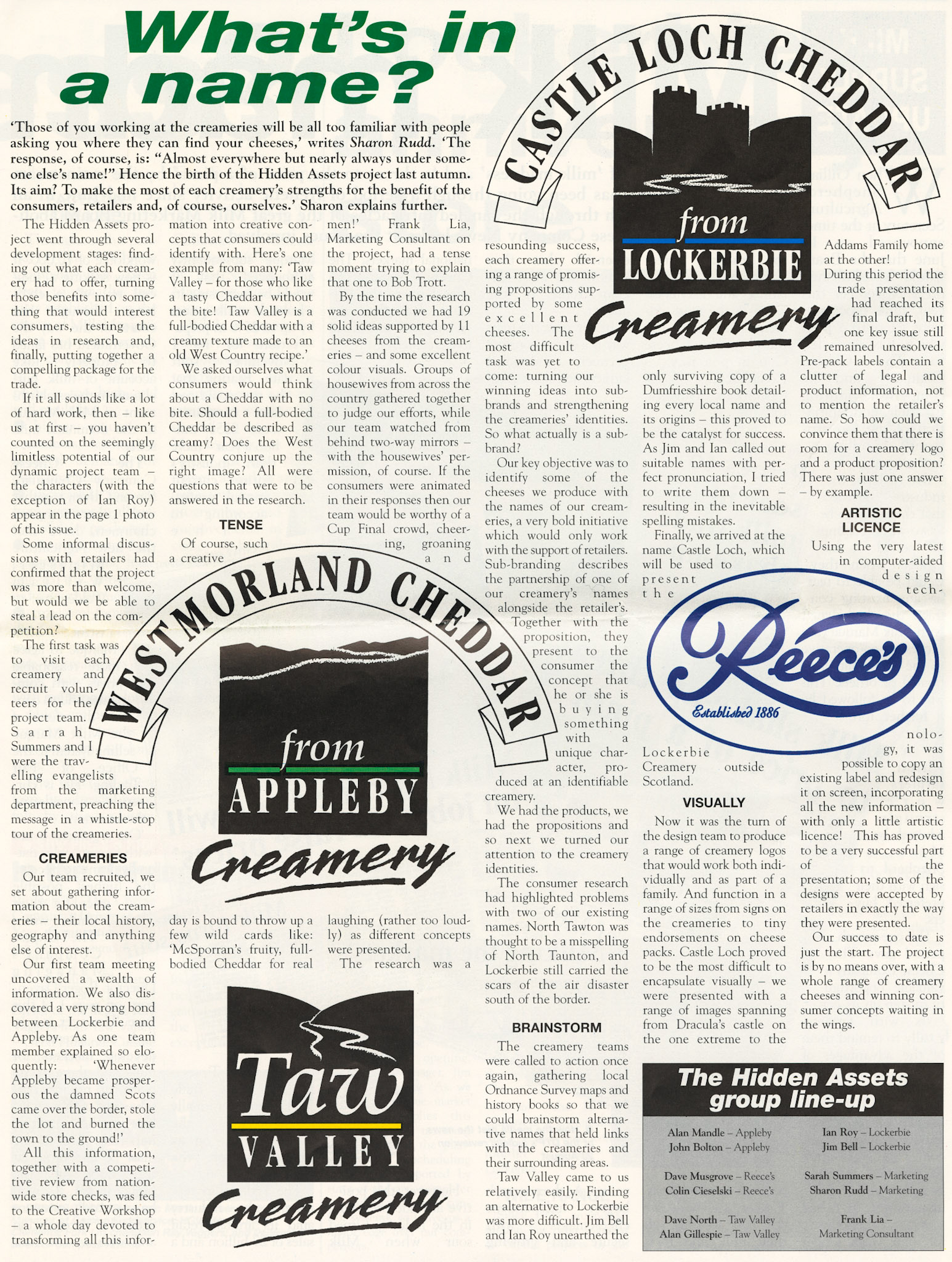 1994 September Working Group from Appleby, North Tawton, Lockerbie and Reeces's-The Cheese Company News (Courtesy Alan Mandle)