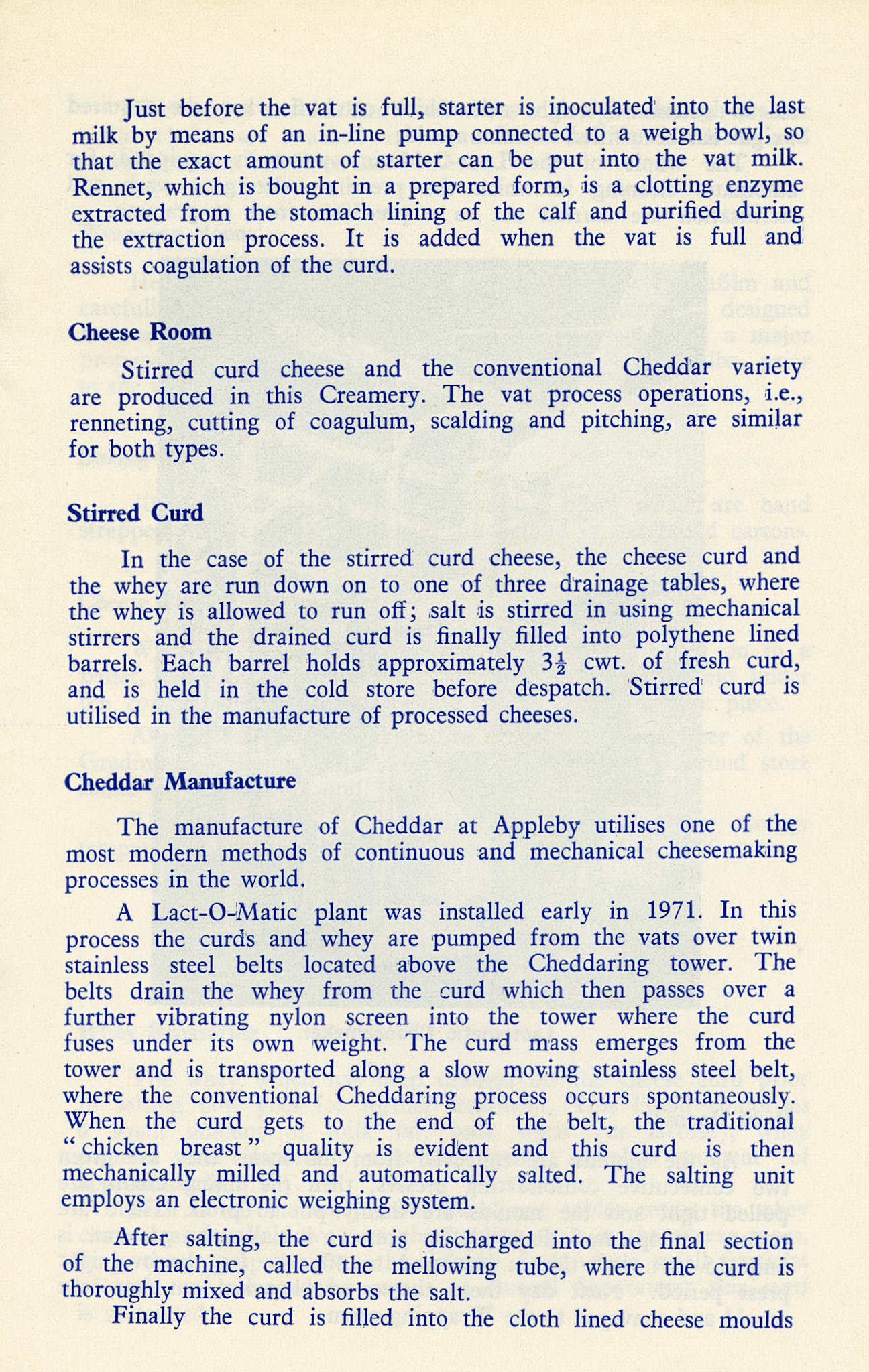 1971 - Appleby Creamery 40th Anniversary Brochure