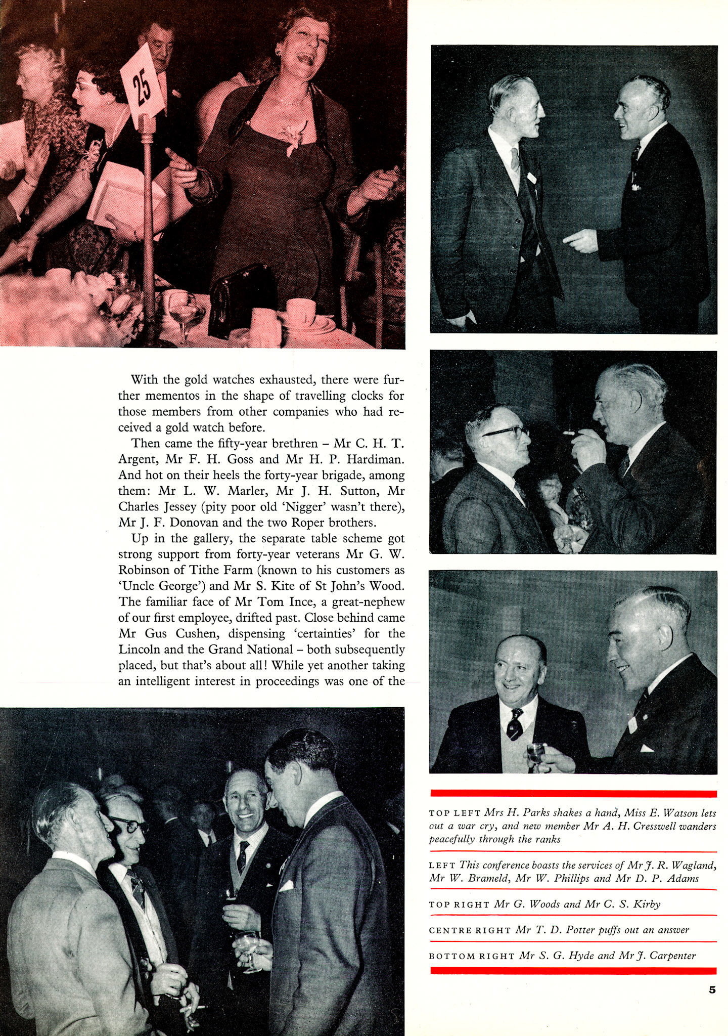 1961 London's 9th Annual Dinner at the Grosvenor Rooms. (LSA Annual Review)
