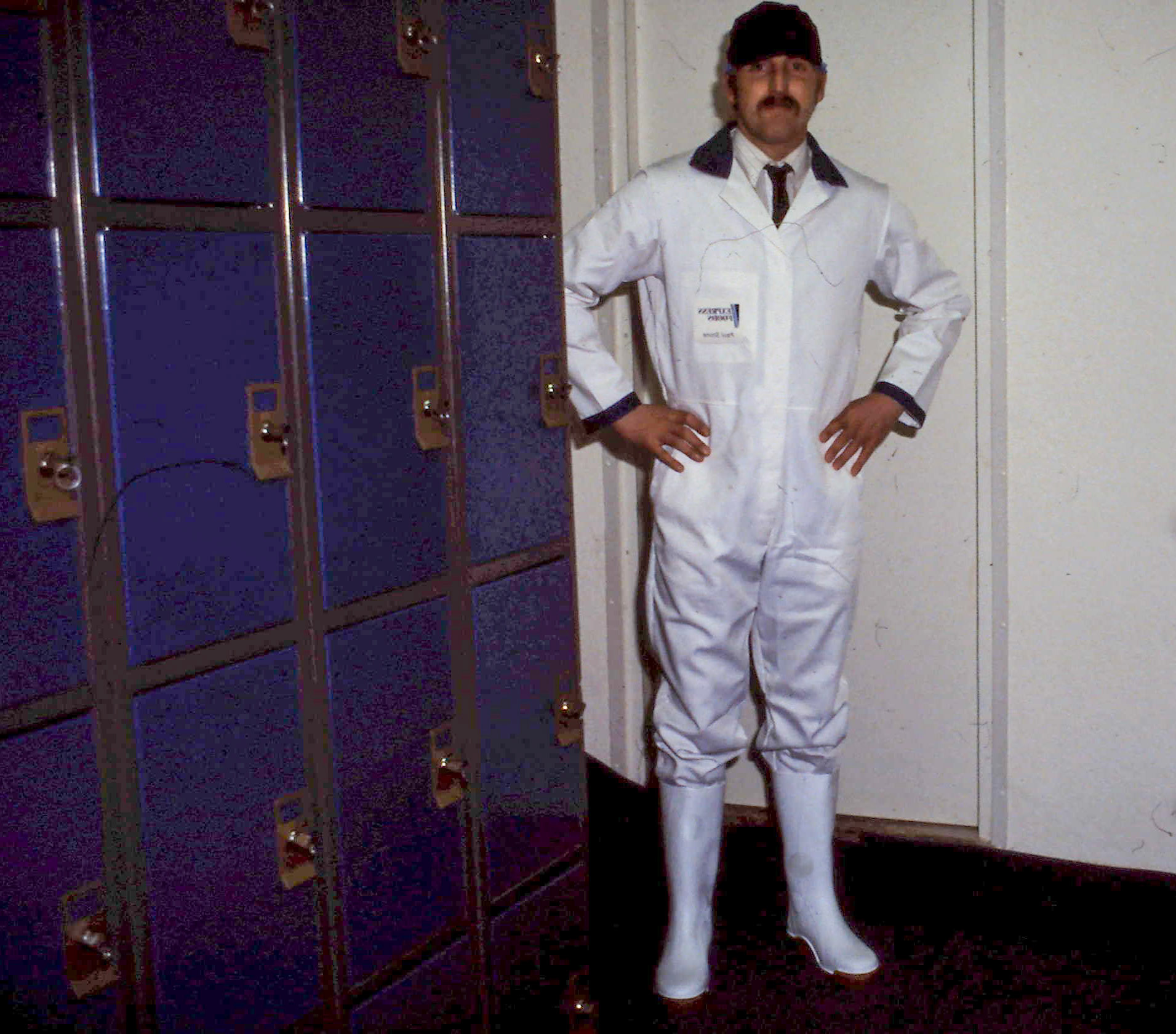 1990's? Appleby new protective clothing. Kevin Baldwin identifies the Whey Dept low risk changing room. (Courtesy David Rooke)