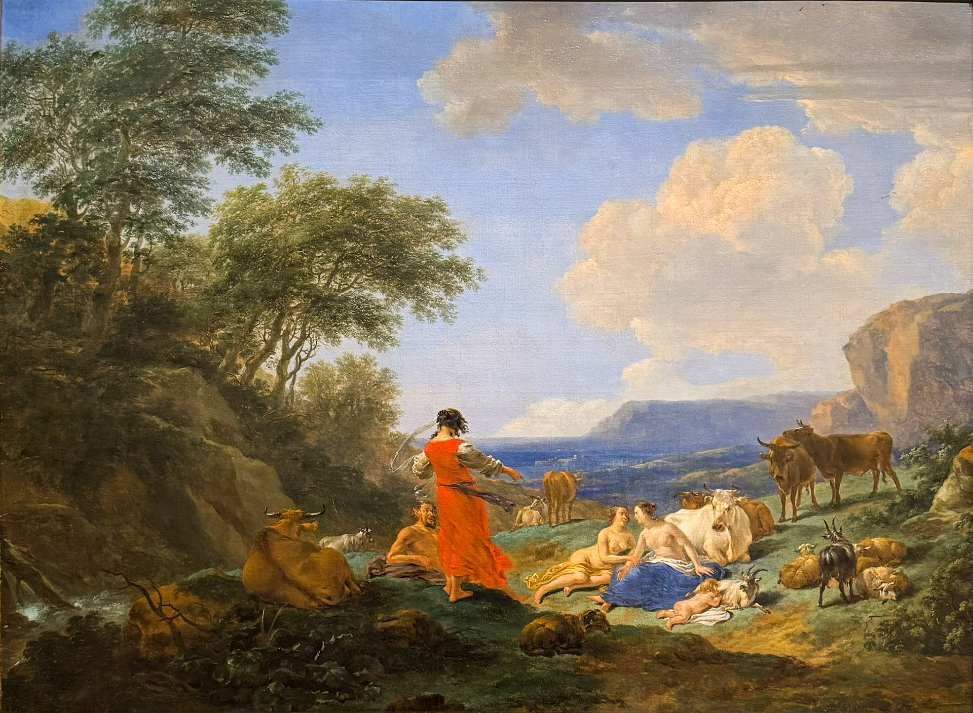 1600s 'The infant Jupiter on Mount Ida' Nicolaes Berchem (1620-1683)