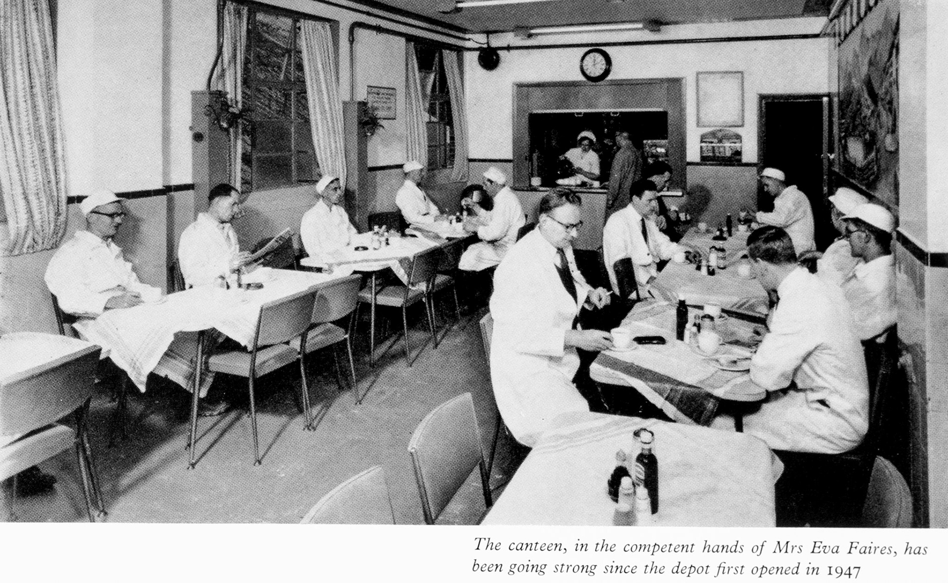 1962 Bromley Processing canteen, managed by Mrs Eva Faires. (Express News Autumn)