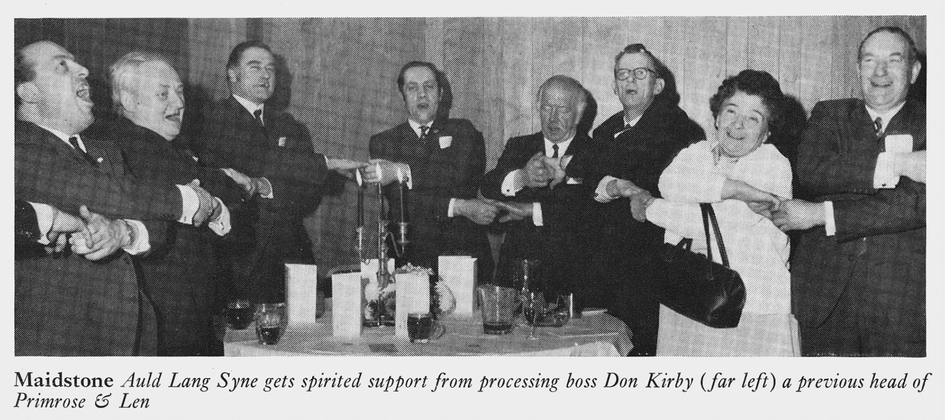 1972 Don Kirby with Primrose and Len staff at Maidstone Merit and Service Dinner.(Express News Summer)