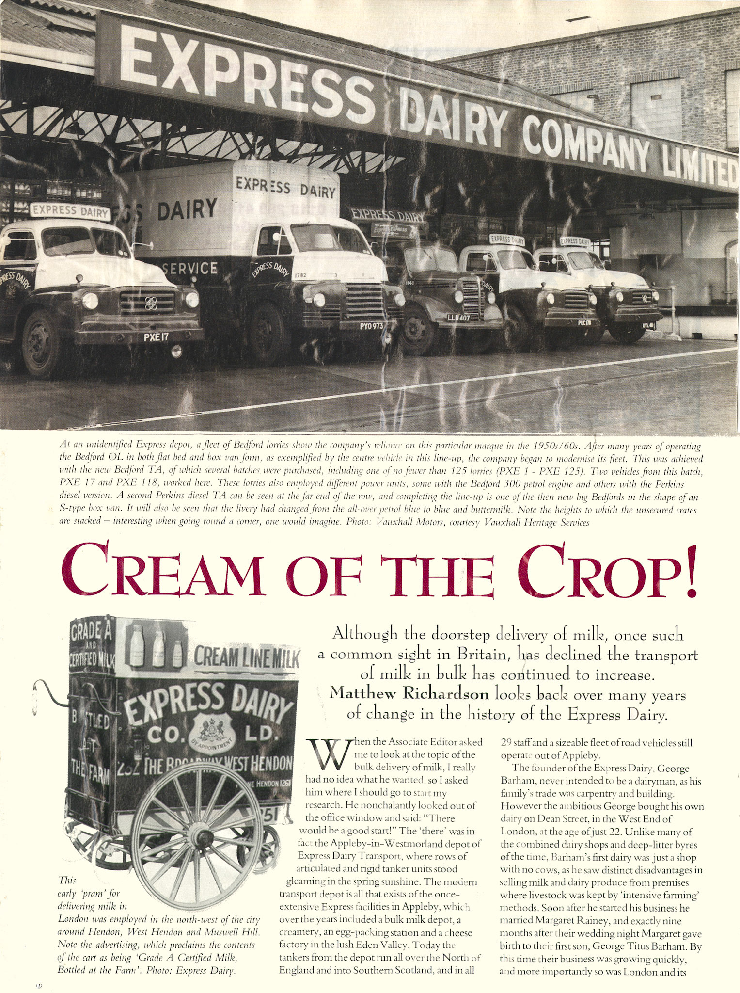 2002 'Cream of the Crop' article by Matthew Richardson (Heritage Commercials, July courtesy Paul Luke)