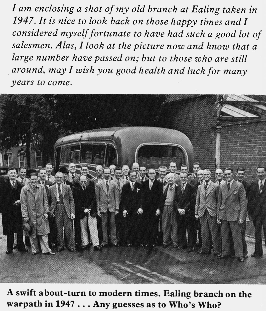 1947 Len Roper remembers his time at Ealing. (Express News Summer 1978)