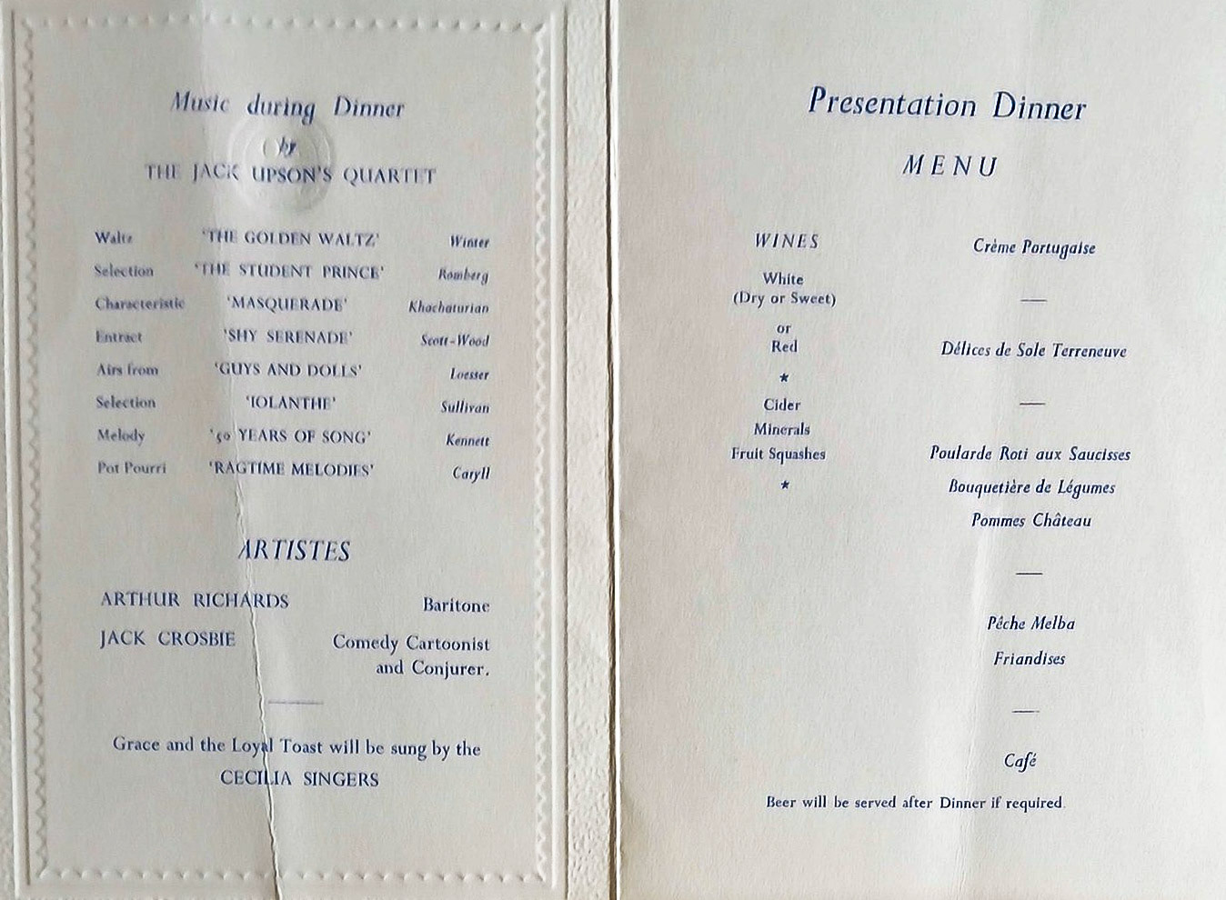 1954 Long Service Dinner at the Trocodero Restaurant. (Courtesy Paul Smith)
