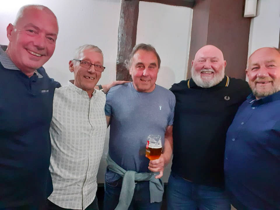 1977 Josephine Burgoyne posted "Express Dairy Boys lineup! ..Lots of stories from 1977-78?! L-R Alan, Charlie, Plod, Kevin, Bert..."