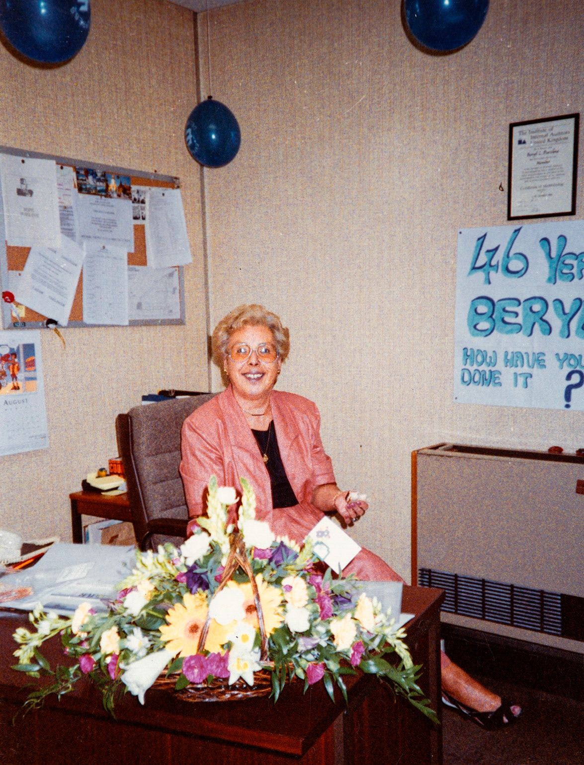 1992 June - Beryl Purslove's celebrating 46 years, around a year before retirement