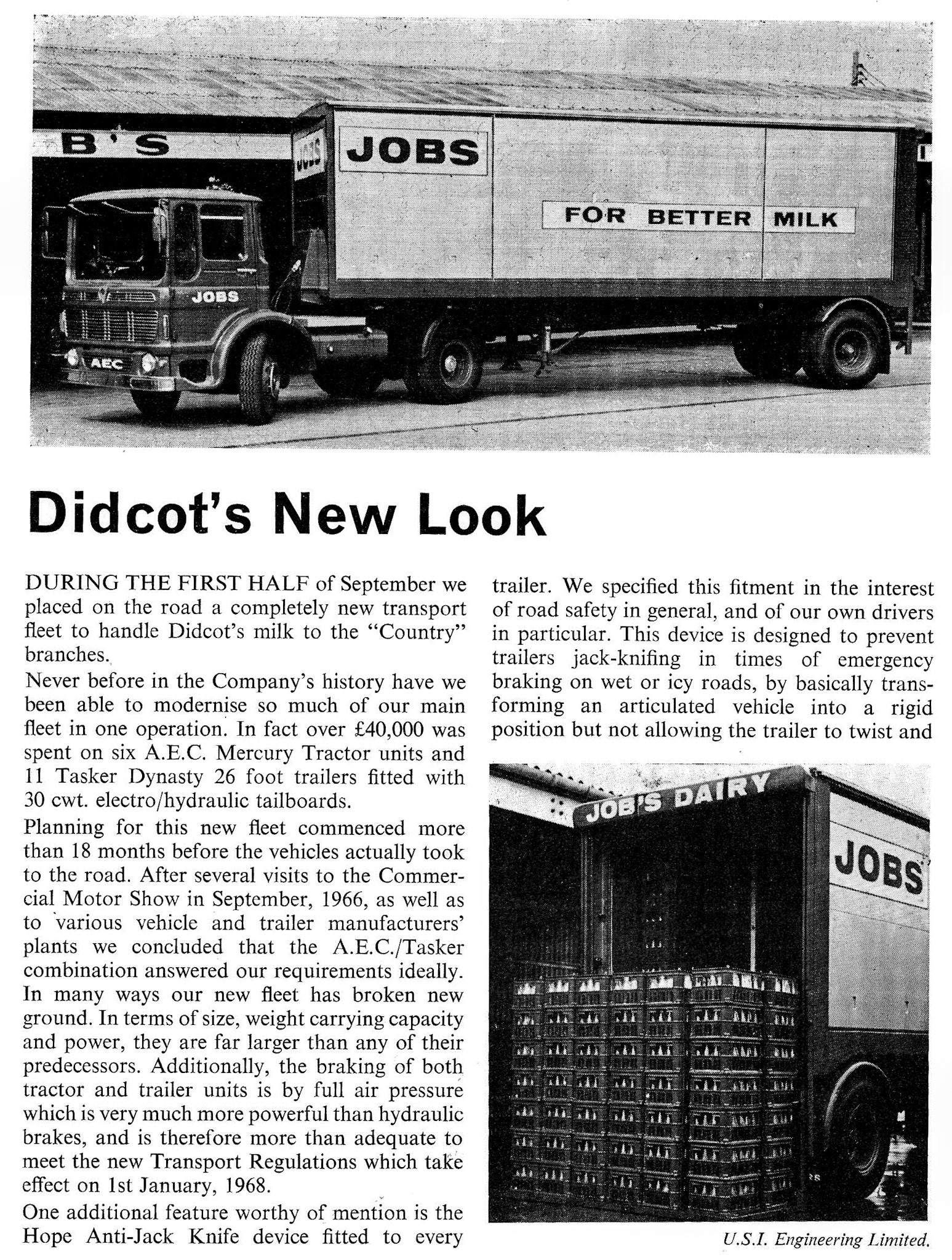 1968 New Didcot transport fleet. (Courtesy Roberts Foundation, Book of Job)
