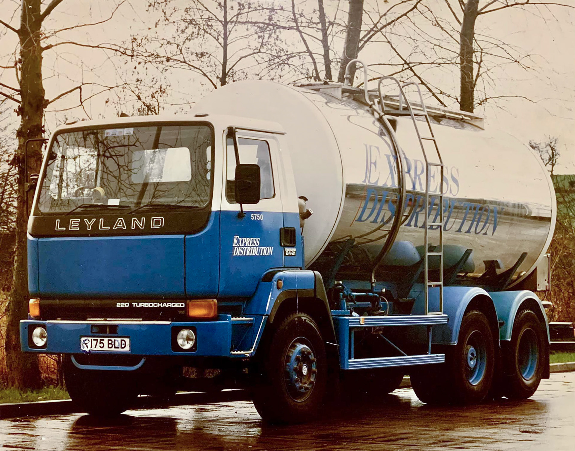1997 Reg Leyland 220. "Framed photo saved from the skip when Express Honiton closed." Phillip Budd comments "I worked for Express Dairy as well, starting with Crediton, then Honiton, North Tawton and Exeter where in the last days 110 of us were made redundant. Whilst at North Tawton we never took milk in for the first six months, and it was hoped to turn 180,000 gallons of milk into cheese per day. Charles Dale adds "I worked in the lab at North Tawton. One of my jobs was sampling the tankers." (Courtesy Richard Salisbury, Devon Hauliers FB Group)