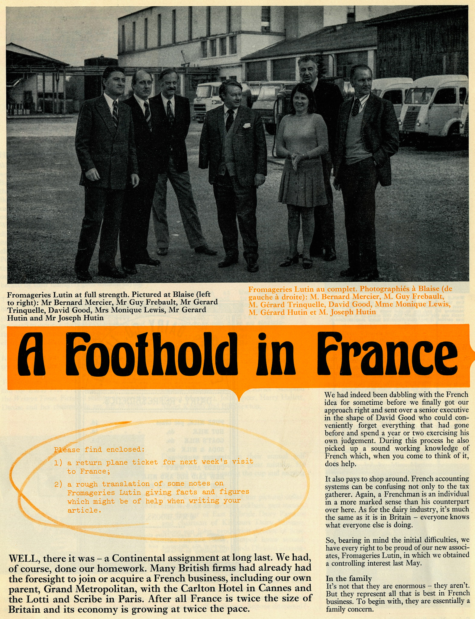 1974 Fromageries Lutin in Blaise, France