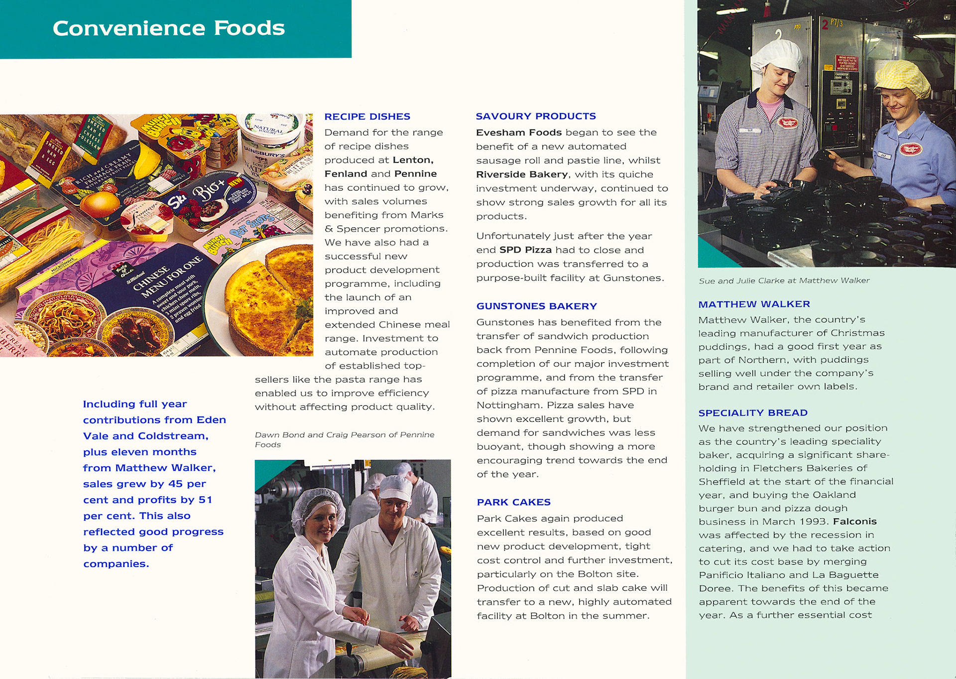 1993 Northern Foods Employee Report, following the purchase of Express and Eden Vale the previous financial year. (Express Dairy Tales Archive)