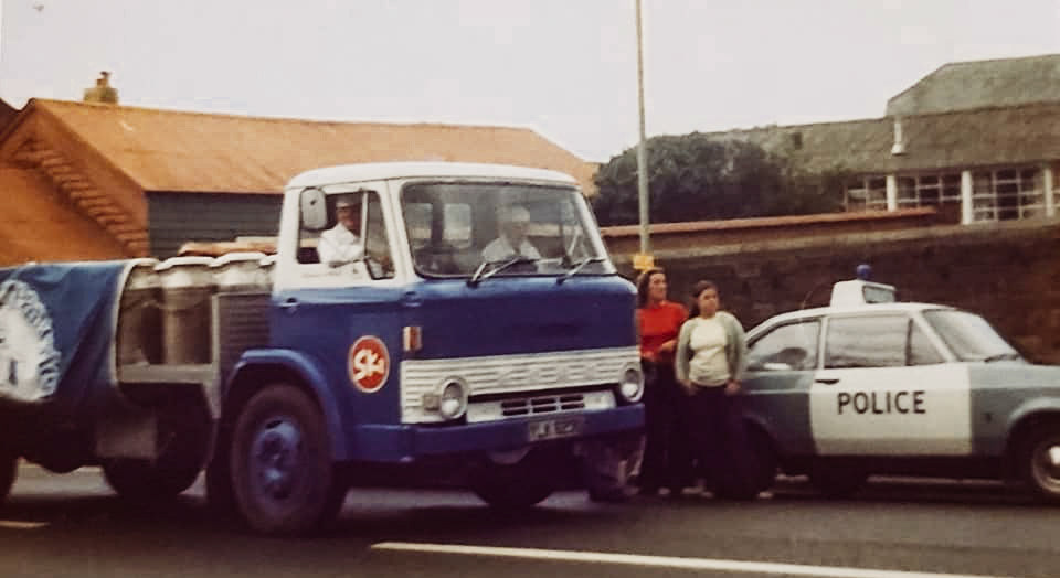 1970's Crediton - the end of churn collection. (Courtesy Kym Moore)