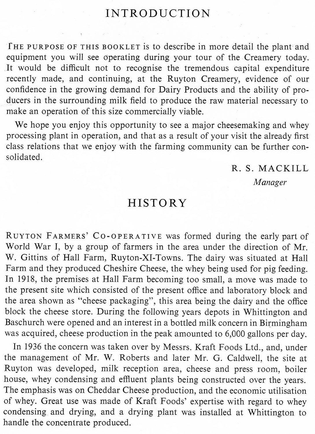 1970's Ruyton Creamery Visitors Brochure. (Courtesy Peter Ellis, Ruyton Revisited FB Group)