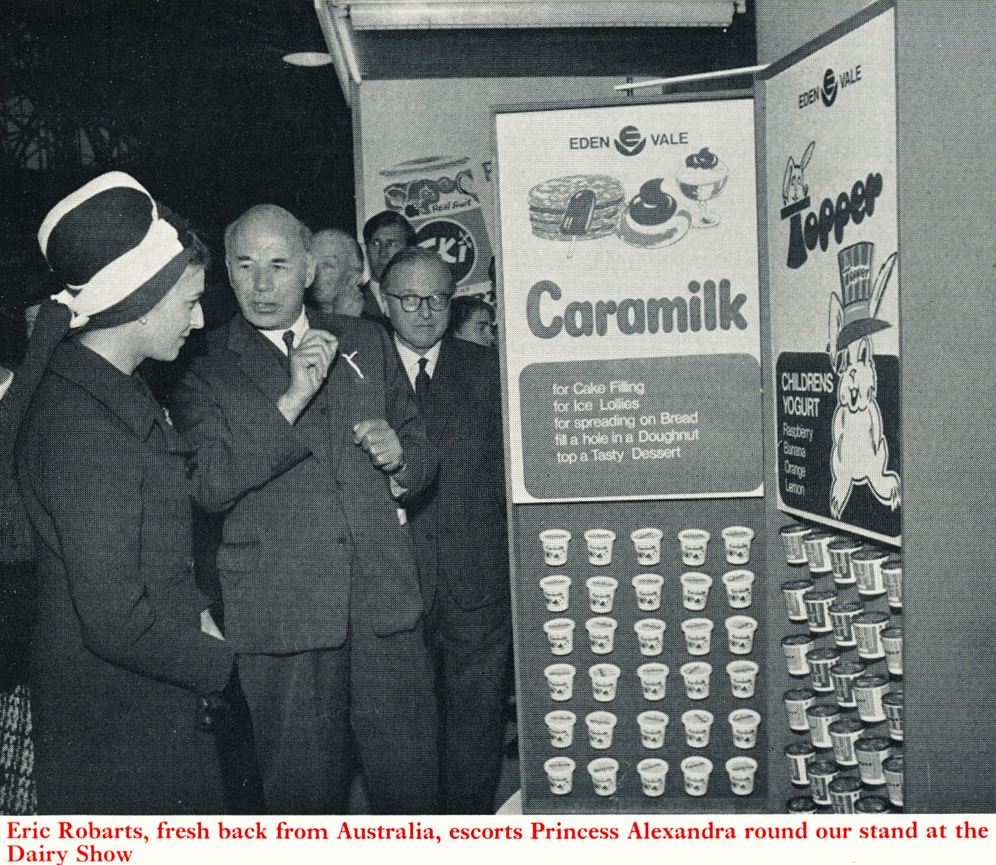 1970 Eric Robarts shows Princess Alexandra around the Express Dairy Show stand.  (Express News Christmas)
