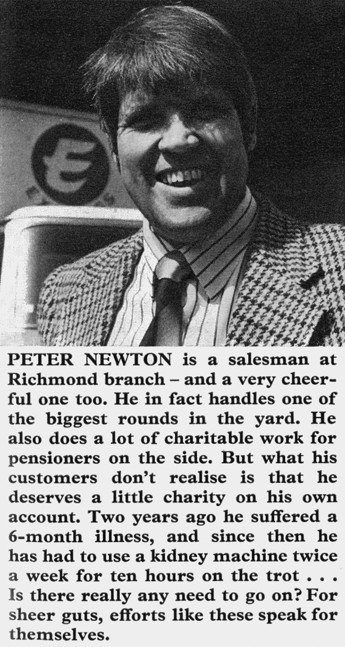 1976 Story of Richmond milkman Peter Newton. (Express News Summer)