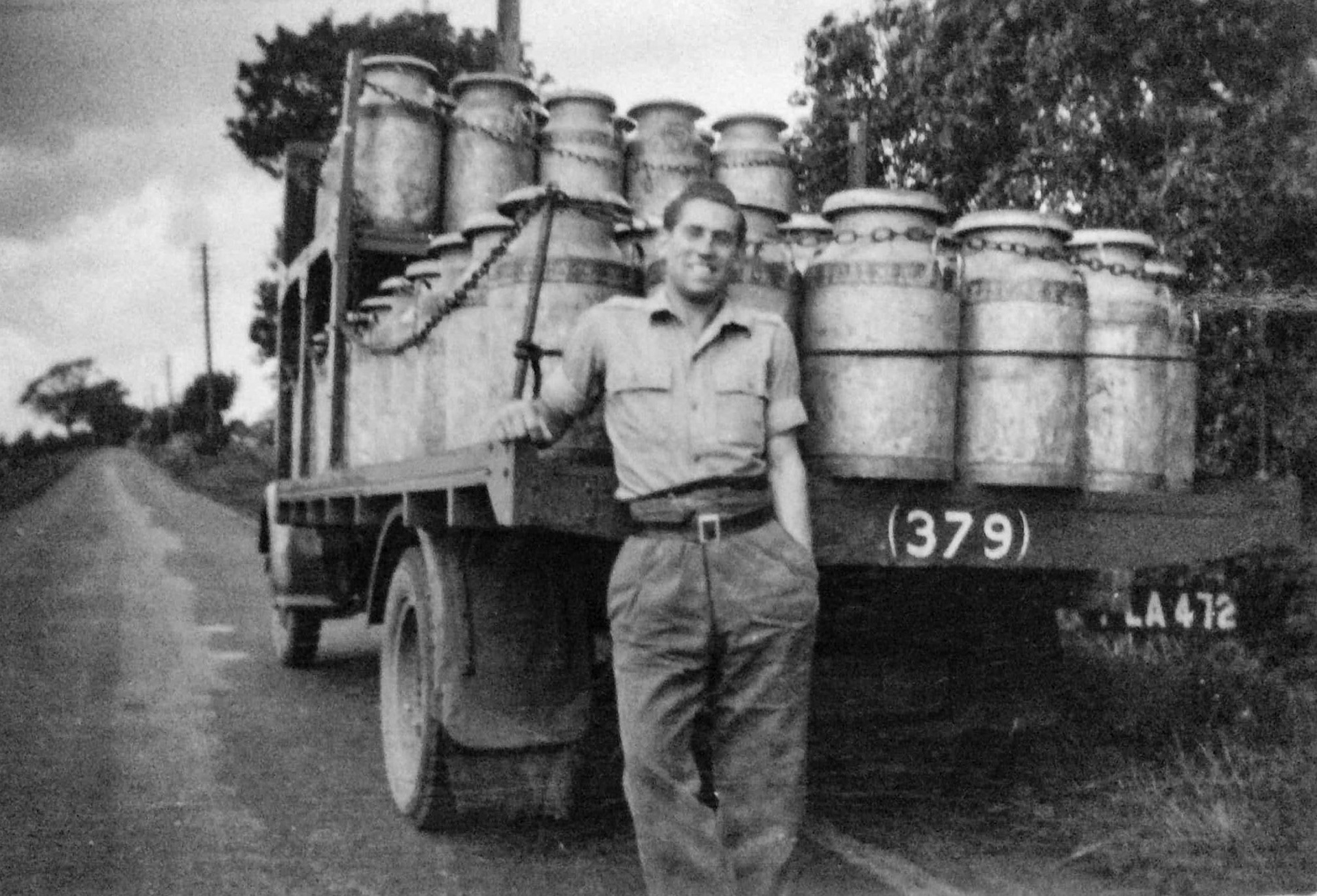 1950's Arthur Dargue posing at the back of an Appleby truck (Courtesy Iain Dargue)