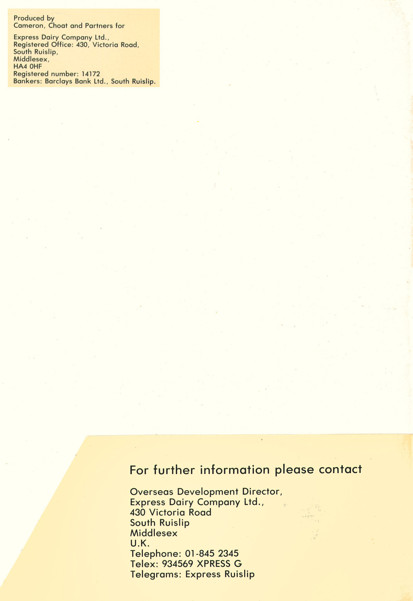 1980c Express Export Dept. brochure (Courtesy Paul Luke)