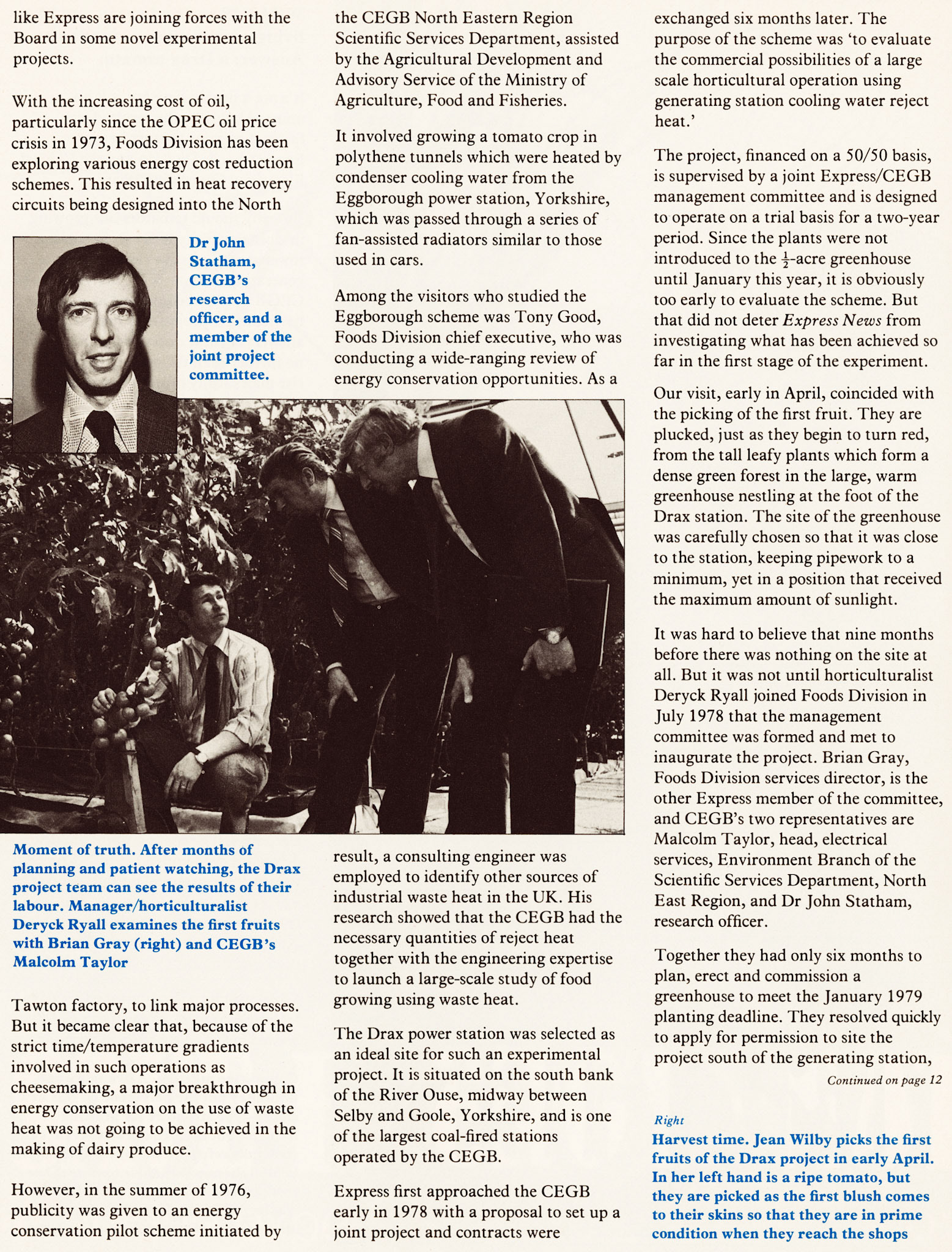 1979 Exel Horticultural project at Drax