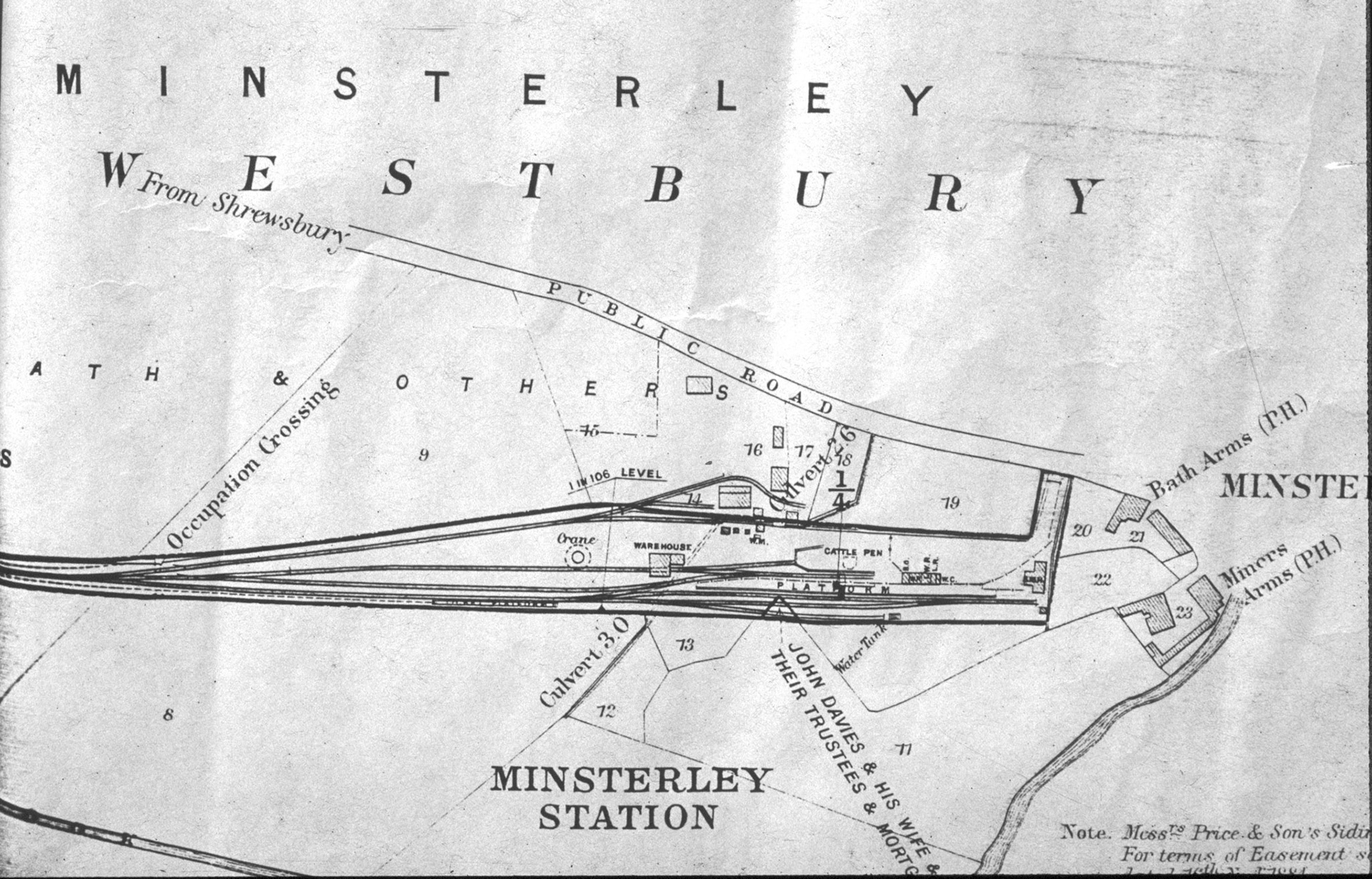 Minsterley Track Layout drawing. (Joe Lyons 35mm slides)