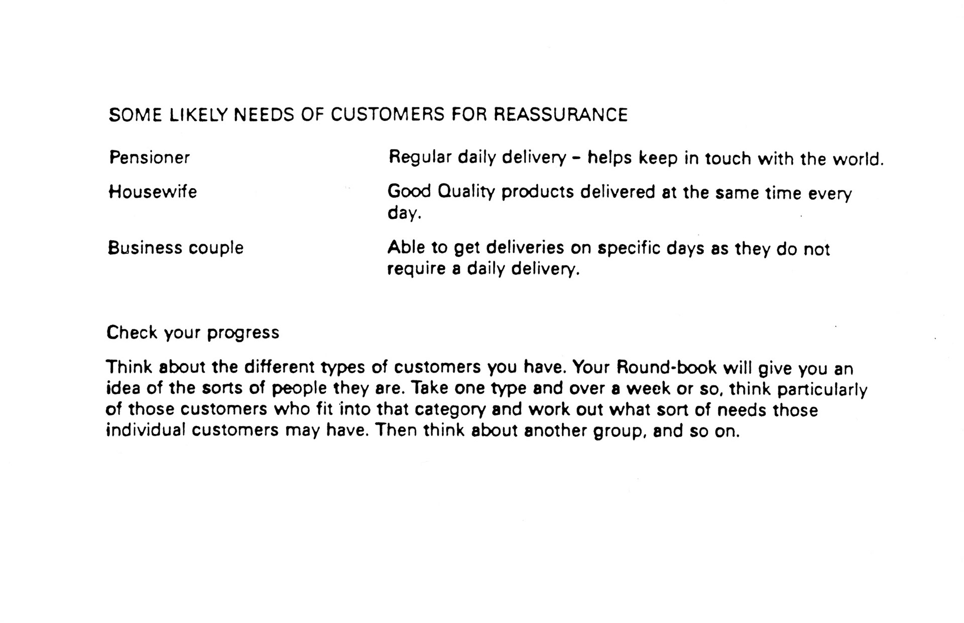 1990's Express/ Dale Farm Rounds Training Manual (Express Dairy Tales)