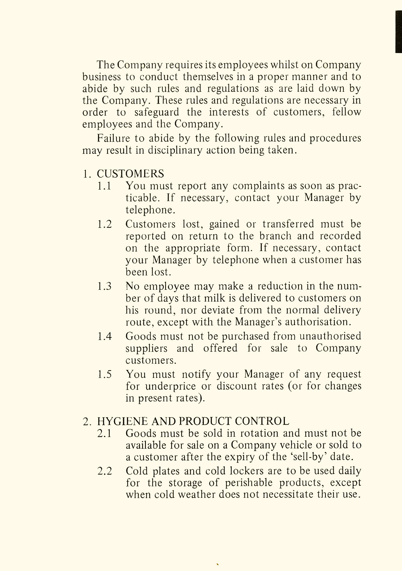 1970's? Procedures &amp; Instructions for Retail Staff, P4 (Express Dairy Tales collection)