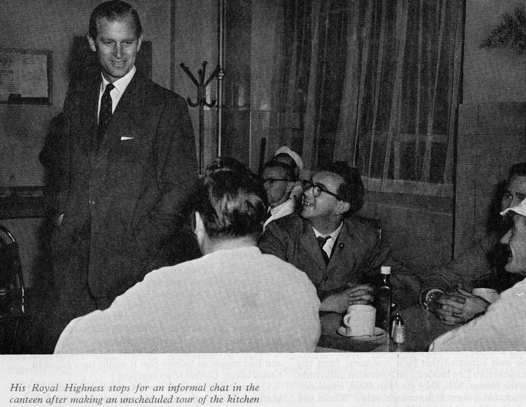 1957 Prince Philip visits South Morden Processing on 12th November, published in Express News March 1958