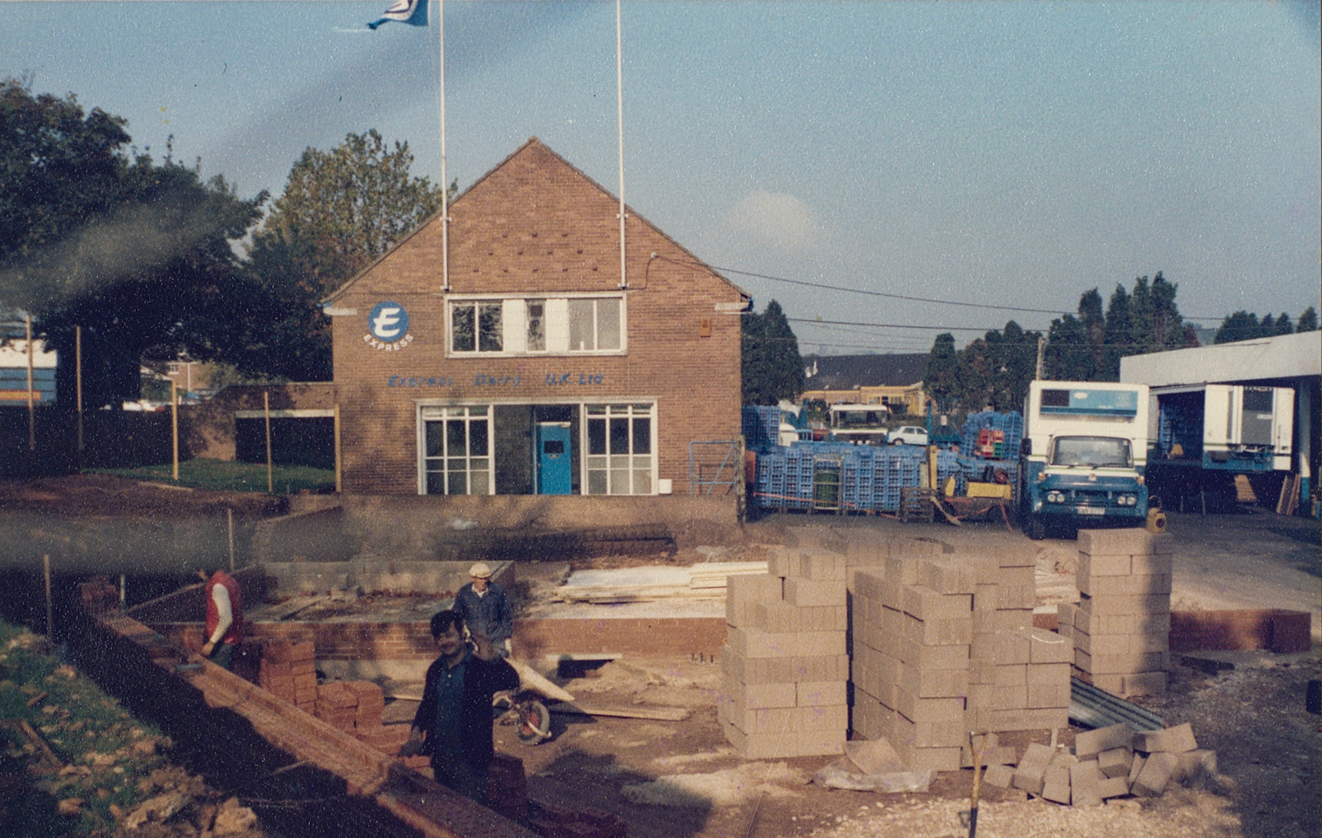 1980s Exeter Processing-Preliminary construction outside the entrance. (Pictures by Syd Johnston, presented by his son Ian via Teresa Heal)