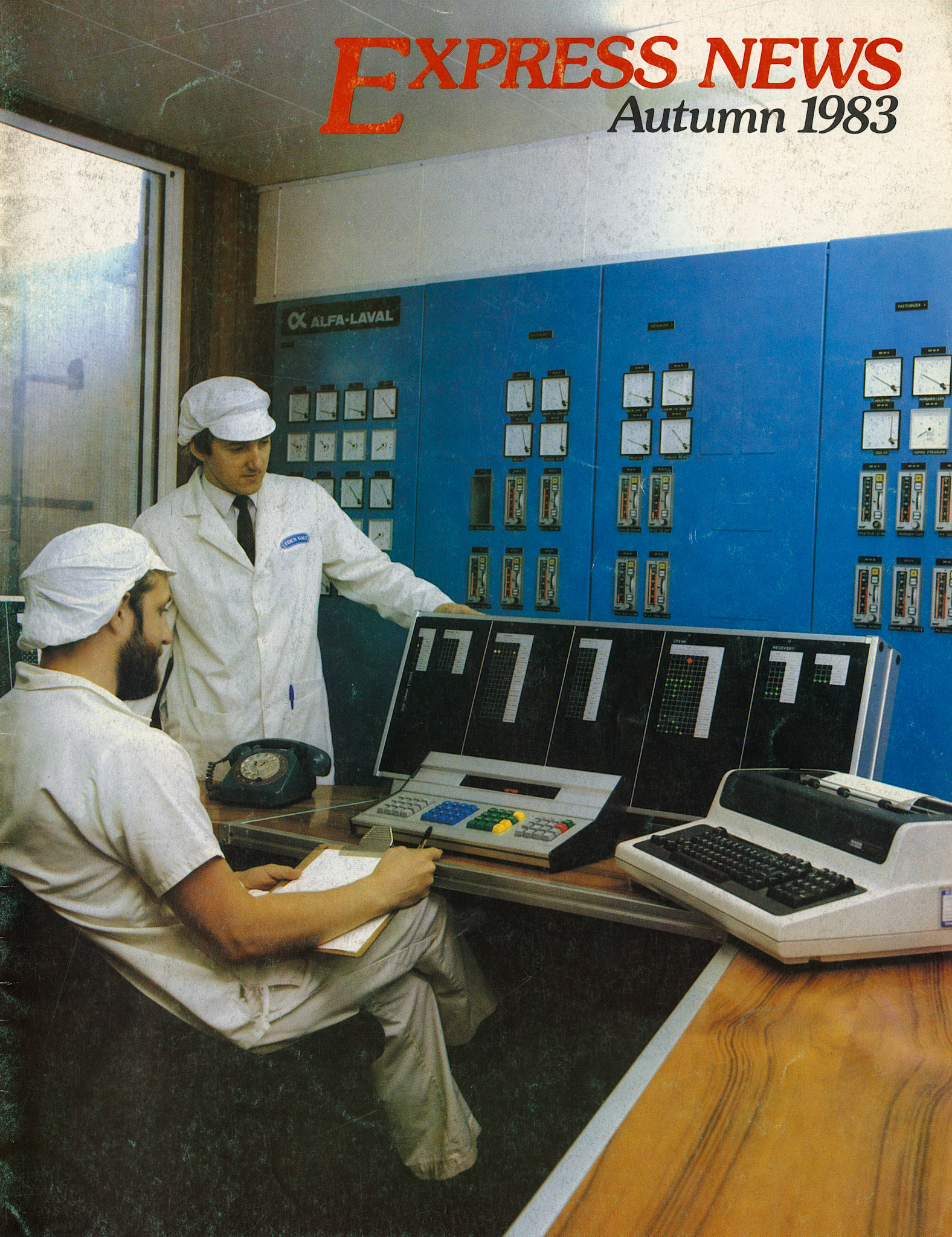 1983 Autumn Front Cover - Tony Evans and James Ellis operating Staplemead's new cream plant