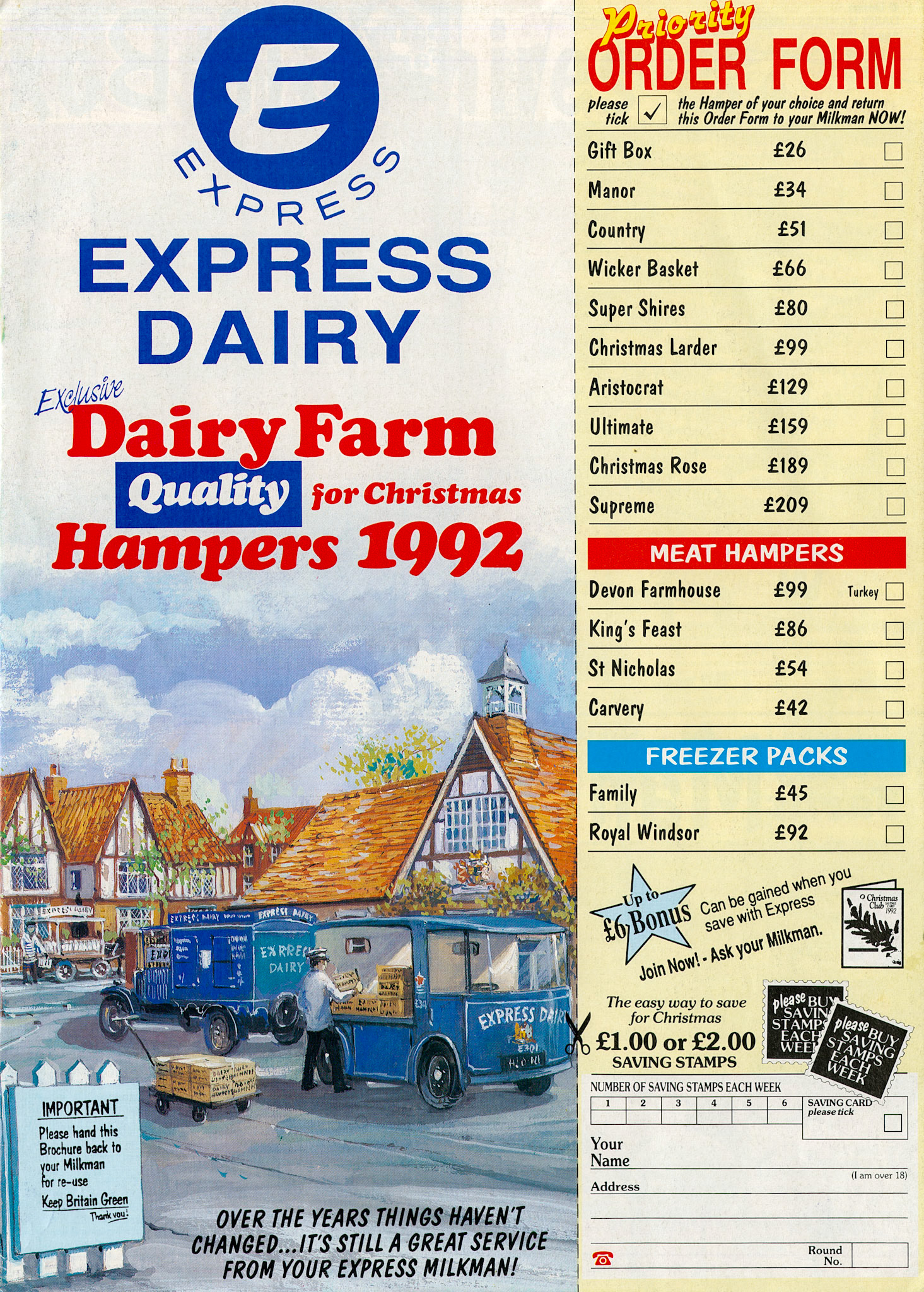 1992 Christmas Hampers leaflet (Courtesy Paul Luke)